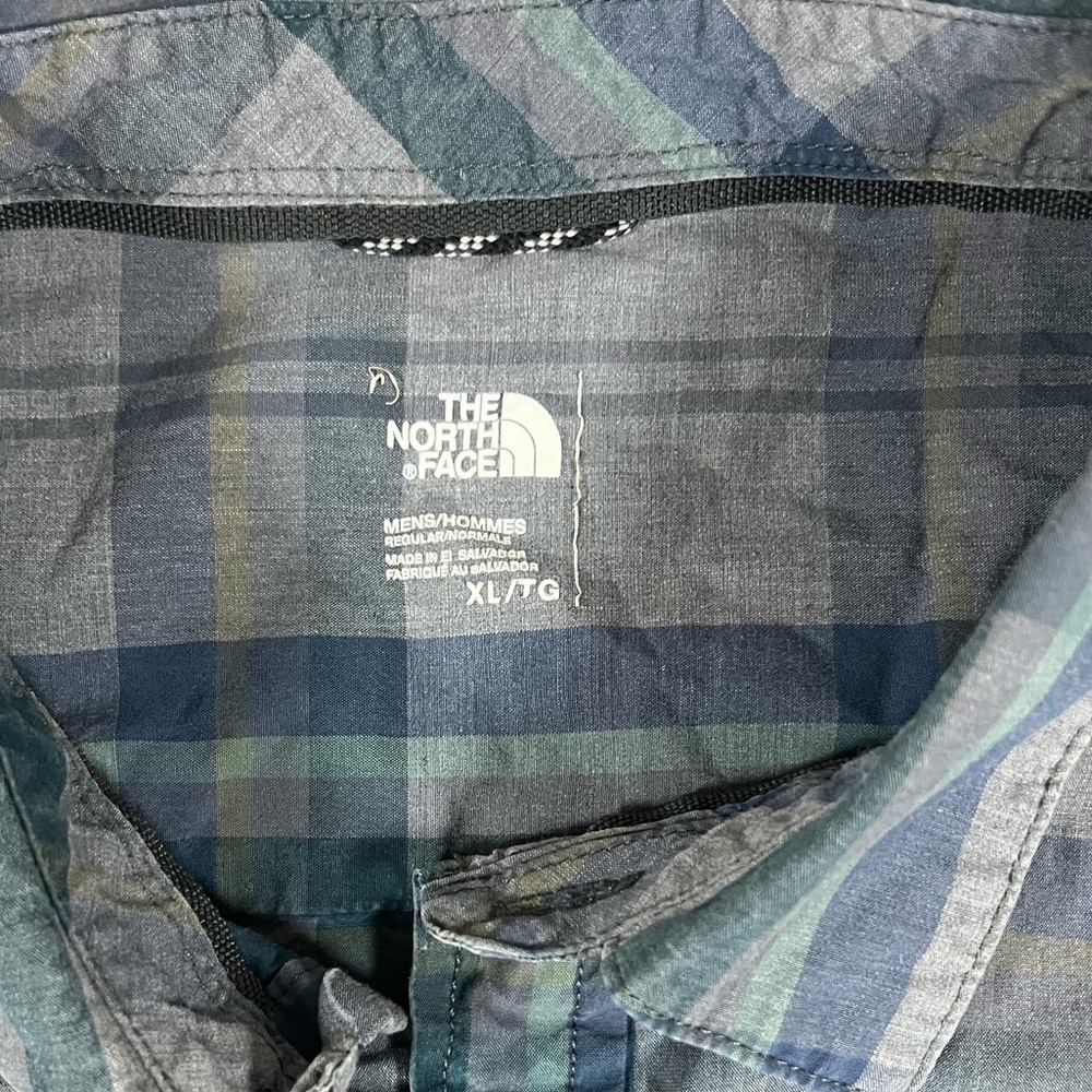 🏔️The North Face Plaid Button Down Shirt Men’s XL Blue Green - Picture 5 of 6